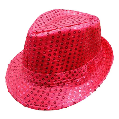 Durable Sequins Jazz Hat Masquerade Shiny Panama Cap Stage Cosplay Dance Performance Hat Holiday