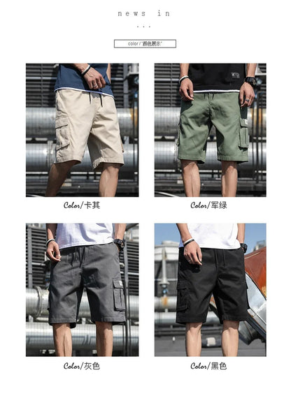 Plus Size Shorts Casual Summer Elastic Waist Cargo Short Men Streetwear Y2k Camouflage Fashion Bermuda Male Side Pocket Breeches
