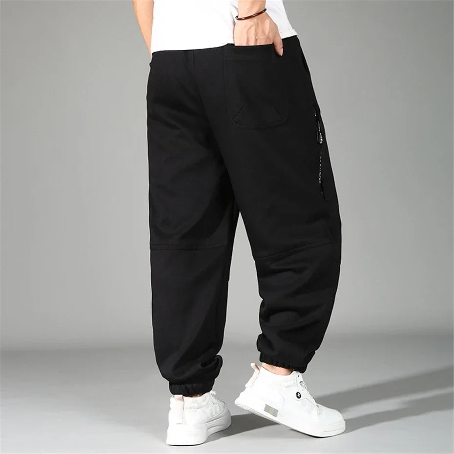 Extra Big Size Men's Pants Elastic Waist Loose Fit Jogger Male Spring Plus Large Sweatpant Fat 12XL Baggy Sport Trouser 10XL 9XL