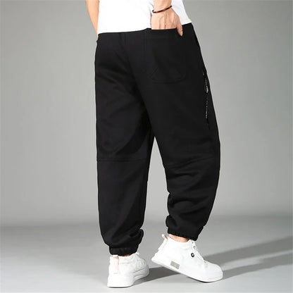 Extra Big Size Men's Pants Elastic Waist Loose Fit Jogger Male Spring Plus Large Sweatpant Fat 12XL Baggy Sport Trouser 10XL 9XL