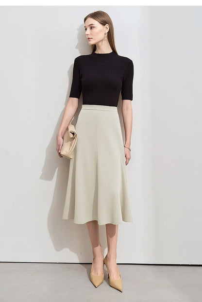 Women's Skirt 2026 Summer New Elegant Office Solid High Waist Mermaid Skirt Casual Loose Versatile Woman Clothes 12622093