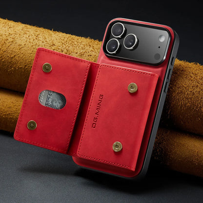 Luxury Leather Phone Case for IPhone 17 Pro Max Air16E 16 14 15 Plus 13 12 11 Pro Max Magnetic Detachable Card Stand Wallet