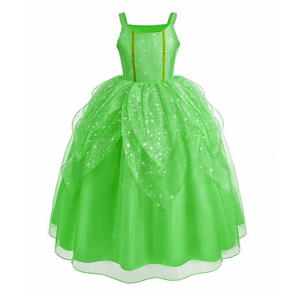 Girls Elsa Anna Dress Children Princess Carnival Dress Kids Jasmine Rapunzel Pageant Flower Disguise Birthday Cosplay Costume