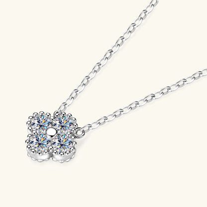 3mm Certified Moissanite Pendant Necklace for Women Classic Clover Flower Neck Chain 100% Pure 925 Silver Chain Charm