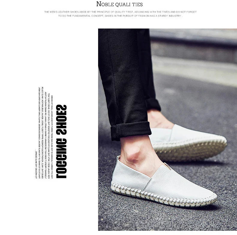 Fashion Men's Driving Shoes Handmade Leather Men Loafers Soft Breathable Men's Casual Shoes
