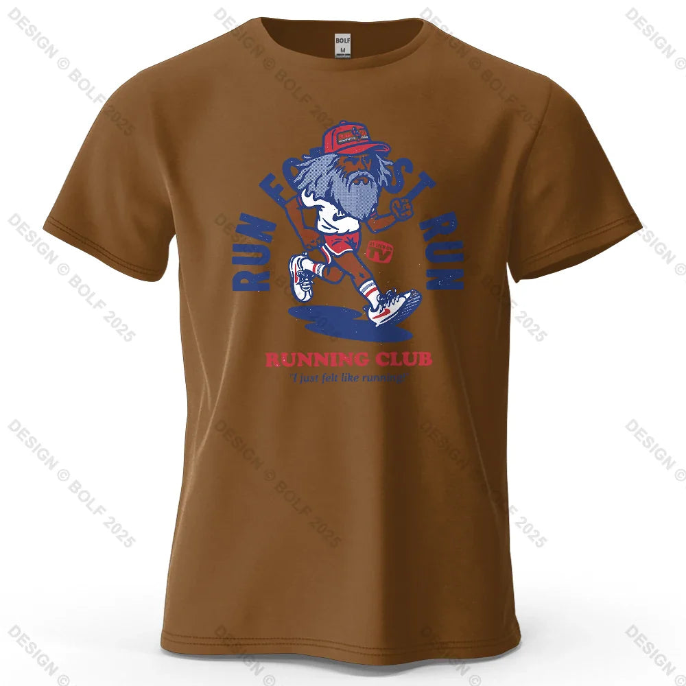 Running Club Printed Men's T-Shirt 100% Cotton Oversized Fitness Motivation Graphic Tees for Women Tops Tees Streetwear