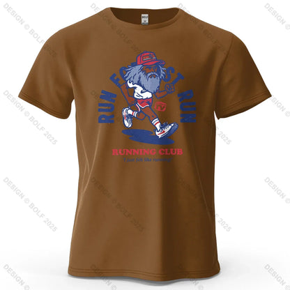 Running Club Printed Men's T-Shirt 100% Cotton Oversized Fitness Motivation Graphic Tees for Women Tops Tees Streetwear