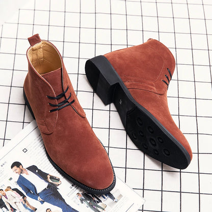 Leather Men Ankle Chelsea Boots Men Work Shoes Pointed Toe Leisure Boots for Male Casual Motorcycle Boots Botas Plus Size 38-48