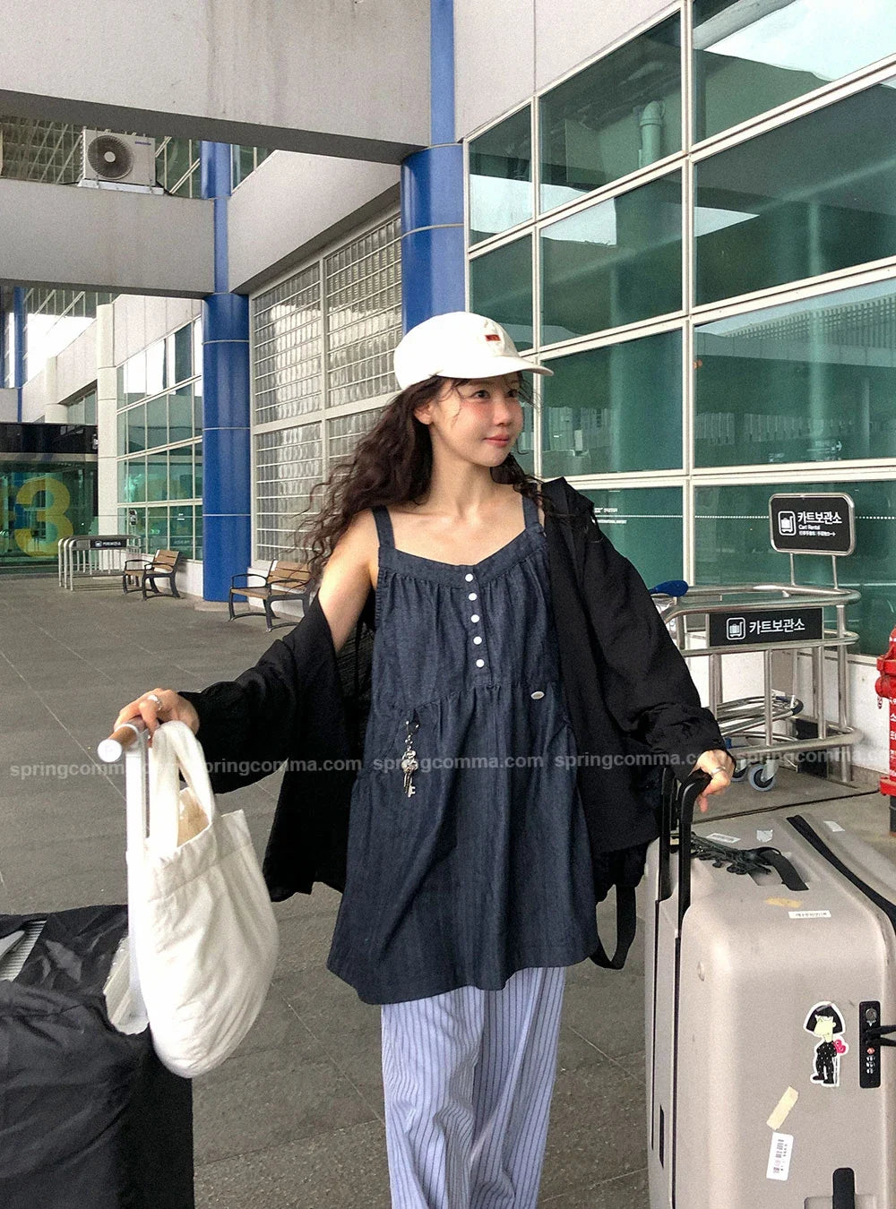 Korean Sle ort Denim Overalls Women's Faionable Summer Dr Vest Dr No Brand Commute Sle 00% Other Material