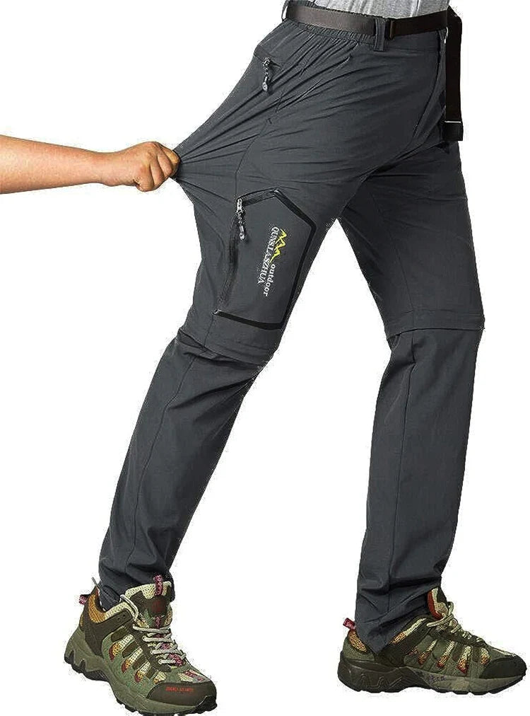 Mens Hiking Pants Convertible Lightweight Quick Dry Zip Off Fishing Safari Camping Travel Boy Scout Pants