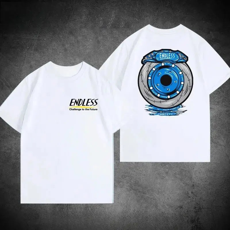 New JDM Modified Car Endless Brake T-shirt Breathable Sweat Absorption Short-sleeved Men's and Women's T-shirt Motorcycle Tee