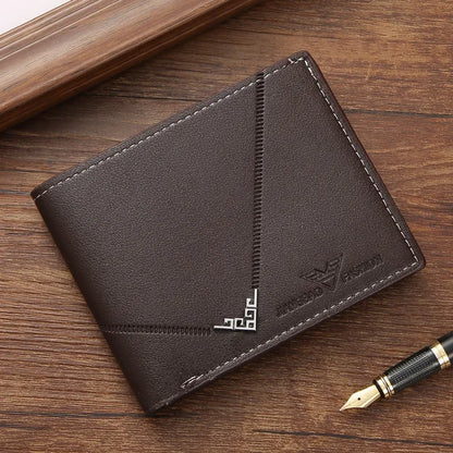 Portefeuille en cuir fin pour homme, blocage RFID, pliable, porte-cartes de crédit minimaliste, pince à billets