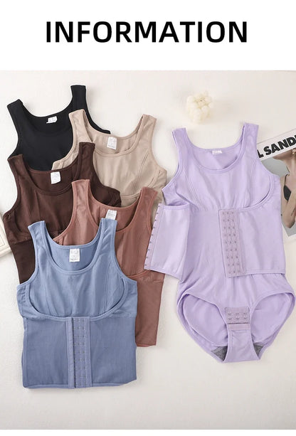 Bodysuit Shapewear Double Breasted Tummy Control Body Shaper Postpartum Slimming Woman Waist Trainer Flat Belly  Comfort Corset