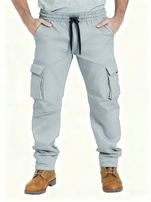 2024 Amazon Summer New Men's Work Pants European and American Independent Station Drawstring Multi Pocket Casual Pants