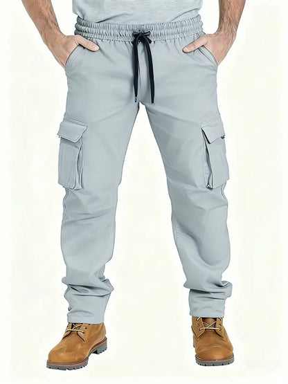 2024 Amazon Summer New Men's Work Pants European and American Independent Station Drawstring Multi Pocket Casual Pants