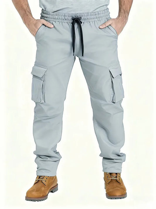 2024 Amazon Summer New Men's Work Pants European and American Independent Station Drawstring Multi Pocket Casual Pants