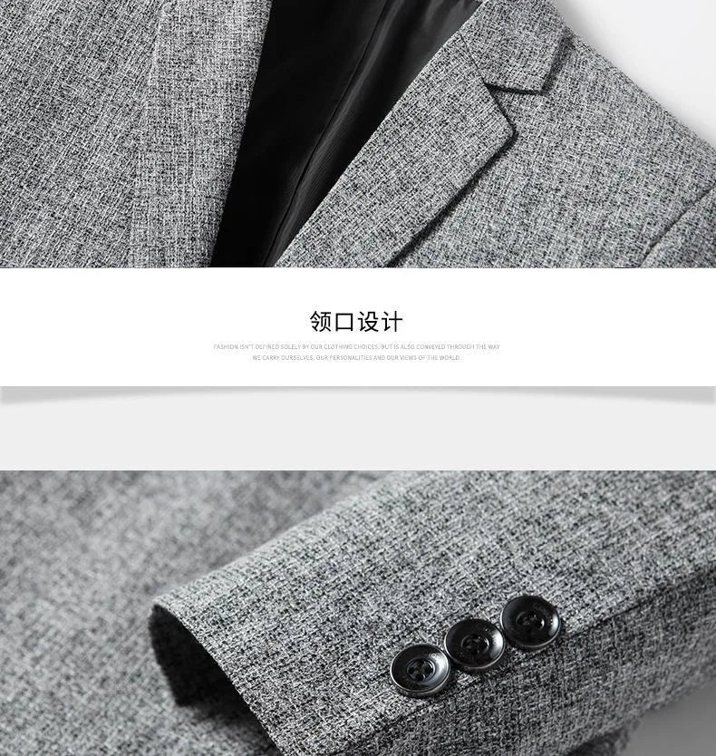 New Summer and Autumn Linen Thin Breathable and Sun-Protective Suit Jacket with Inner Lining, Slimming Middle-Aged Men's Suit