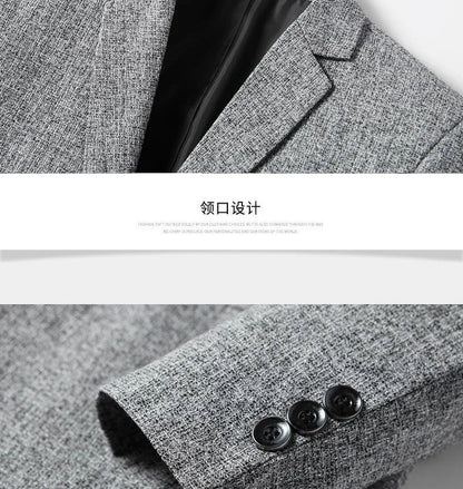 New Summer and Autumn Linen Thin Breathable and Sun-Protective Suit Jacket with Inner Lining, Slimming Middle-Aged Men's Suit