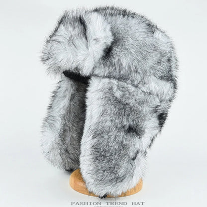 Bumper Hat Thick Warm Winter Fluffy Fur Hats for Men Women Windproof Snow Ski Earflap Cap Male Female Russian Hat Ushanka