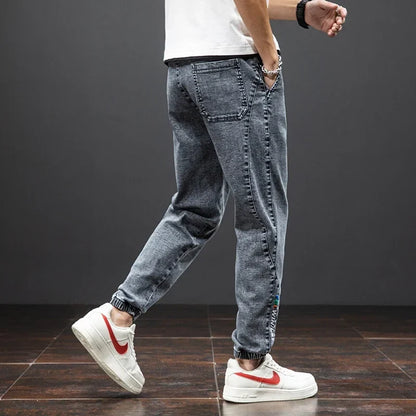 Spring Summer Black Blue Cargo Jeans Men Streetwear Denim Jogger Pants Men Baggy Harem Jean Trousers Plus Size 6XL 7XL 8XL
