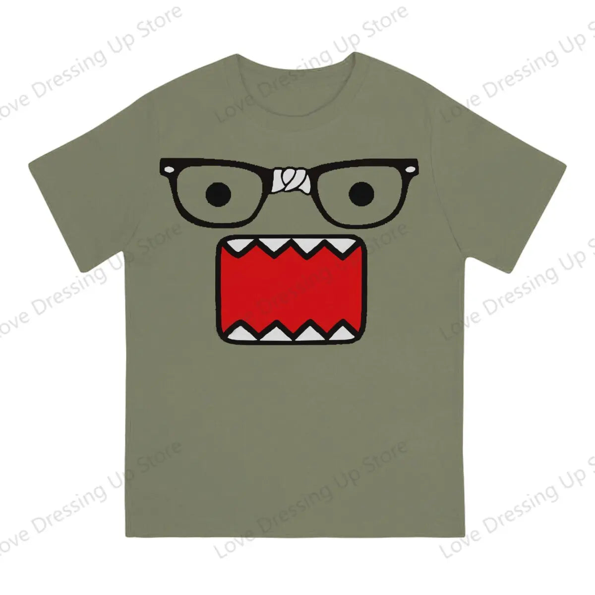 Domo Kun Print Funny Short Sleeved T-shirt Men Women Versatile  Couple Tops