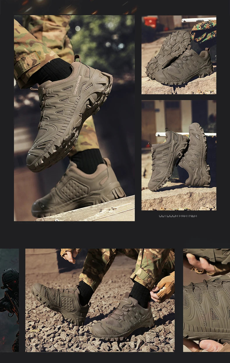 New Men Tactical Boot Combat Anti-Slip Brand Work Safety Shoes Breathable Special Force Army Boots Male Military Motorcycle Shoe