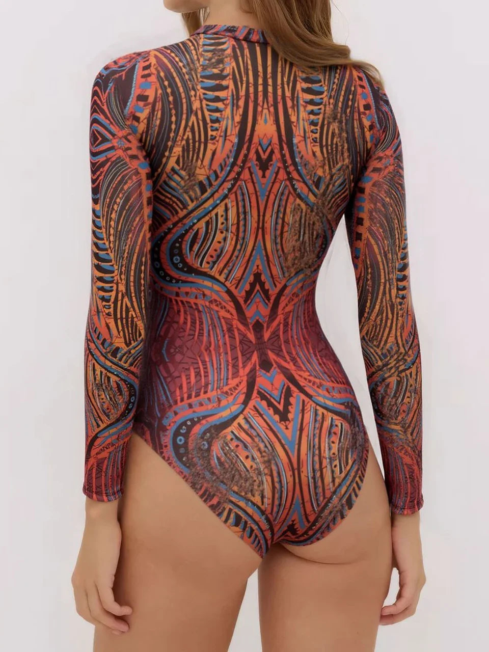 One Piece Sun Protection Swimwear 2026 Women Long Sleeved Print Swimsuit Female Sports Bathers Swimming Bodysuit Beach купальник
