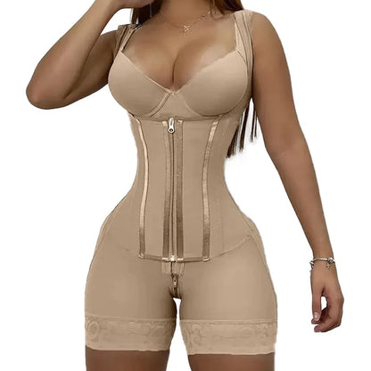 Fajas Shapewear Bodysuit Body Shaper Women 9-bone High Compression Girdles Double Tummy Control Full Body Open Crotch