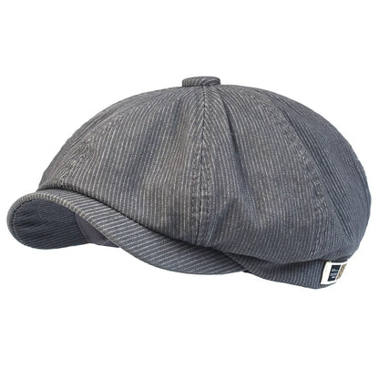 Stripe Newsboy Cap Peaky Casual Octagonal Hat Vintage Soft Berets Cap Visor Gatsby Flat Ivy Hat Four Seasons