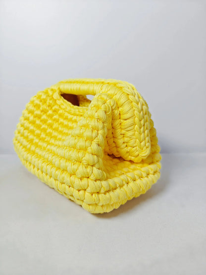 Yingzi Small Crochet Cluth Bag with Handle Handmade Evening Bag Makeup Bag