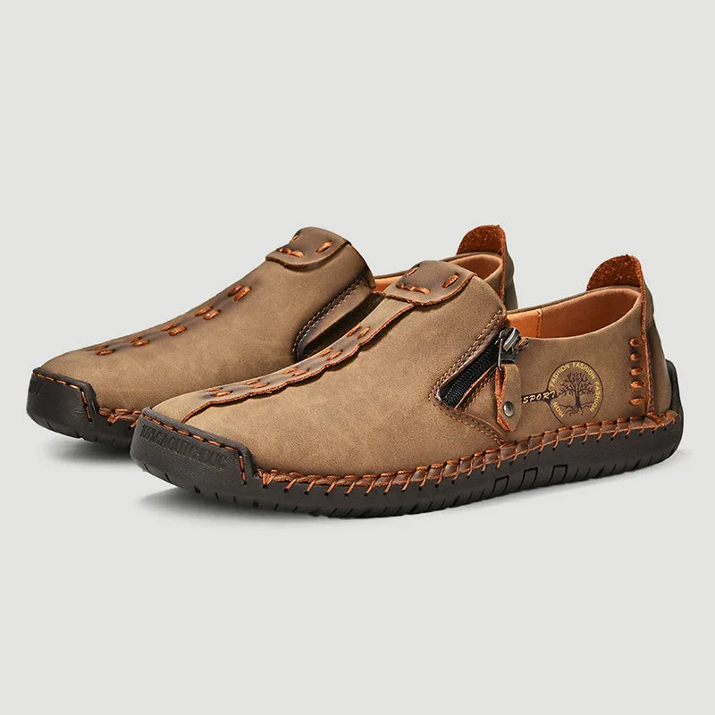 Handmade Leather Men Shoes Casual Slip On Loafers Breathable Leather Shoes Men Flats Hot Sale Moccasins Outdoor Shoes Plus Size