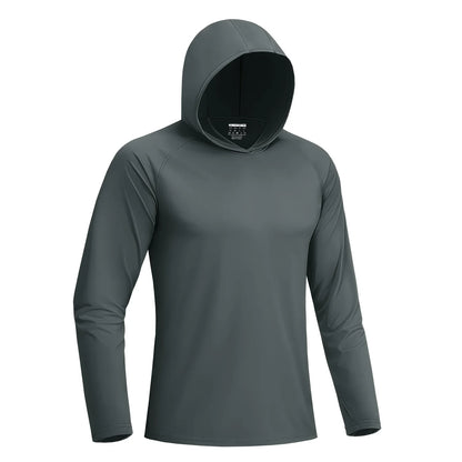 Sun Protection Shirts Mens Long Sleeve Hoodie Casual UV-Proof T-Shirts Breathable Lightweight Quick Dry T shirts Swim