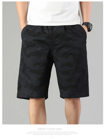 Men's Sweat Shorts Relaxed Fit Mens Cargo Shorts Casual Camo Shorts Drawstring Cotton Shorts Stretch Elastic Waist