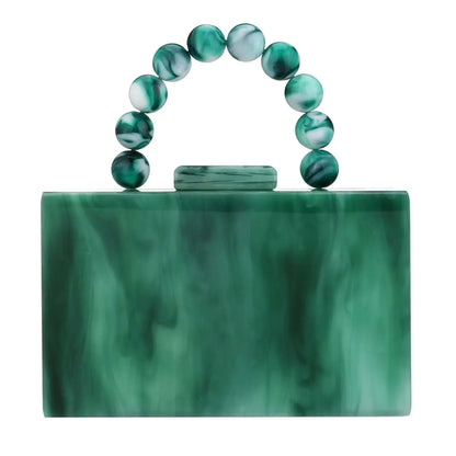 Beading Handbag Marble Acrylic Luxury Box Clutch Evening Bags Wedding Party Chain Shoulder Bag Dinner Dress Purse Festival Gift