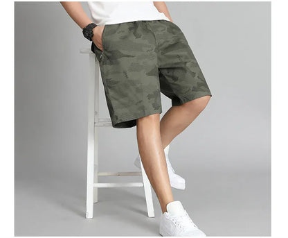 Mens Elastic Waist Casual Shorts Quick Dry Sweat Shorts Relaxed Fit Work Shorts Loose Casual Cotton Running  Short
