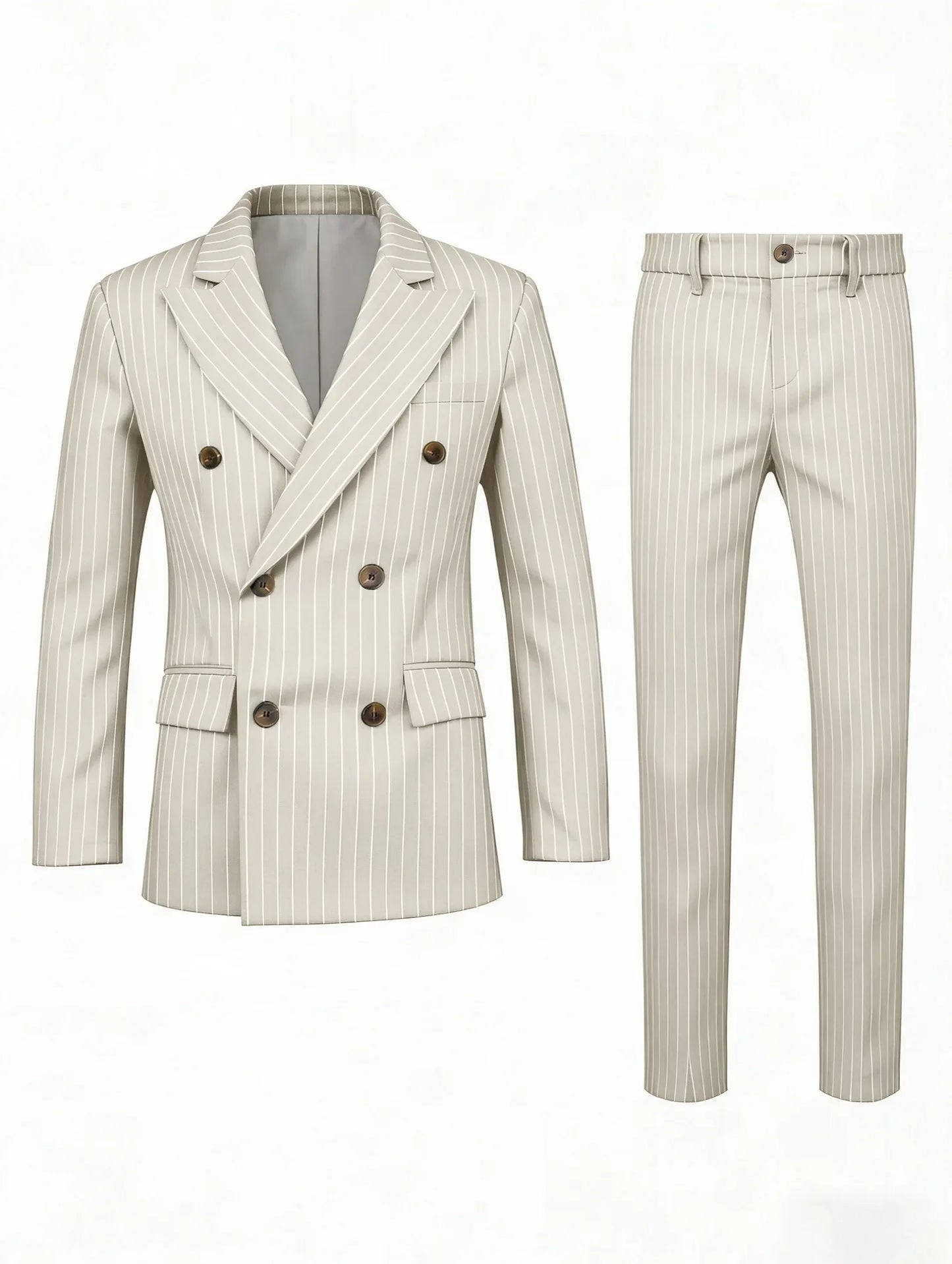 Men's Suit Sets Men's Striped Suits Dress Pants for Business Dinners and Weddings