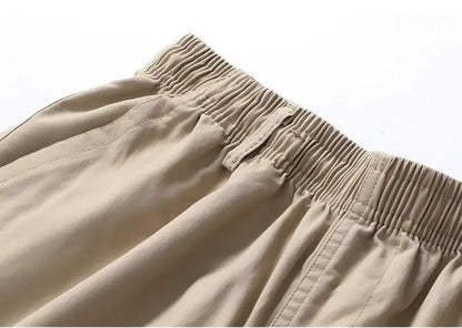 Men's Lightweight Cotton Summer Casual Shorts Loose Wide-Leg Fitness Exercise Work Shorts Comfortable Breathable