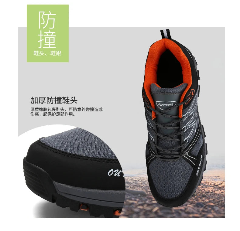 Brand Hiking Shoes Men Mesh Breathable Travel Shoe Outdoor Waterproof Hunting Fishing Shoes Mountain Off-Road Riding Sports Shoe