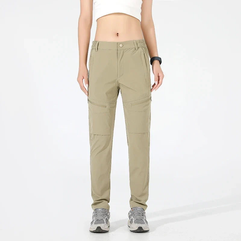 Women's Summer Hiking Pants Quick-Dry Waterproof Cargo Pants Outdoor Stretch Mountain Trousers For Camping Climbing