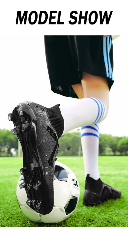 2025 Socks Style Kid Adult Sport Soccer Shoes Training Boys Football Boots Size 33-46 Sneakers AG Youth Soccer Shoes