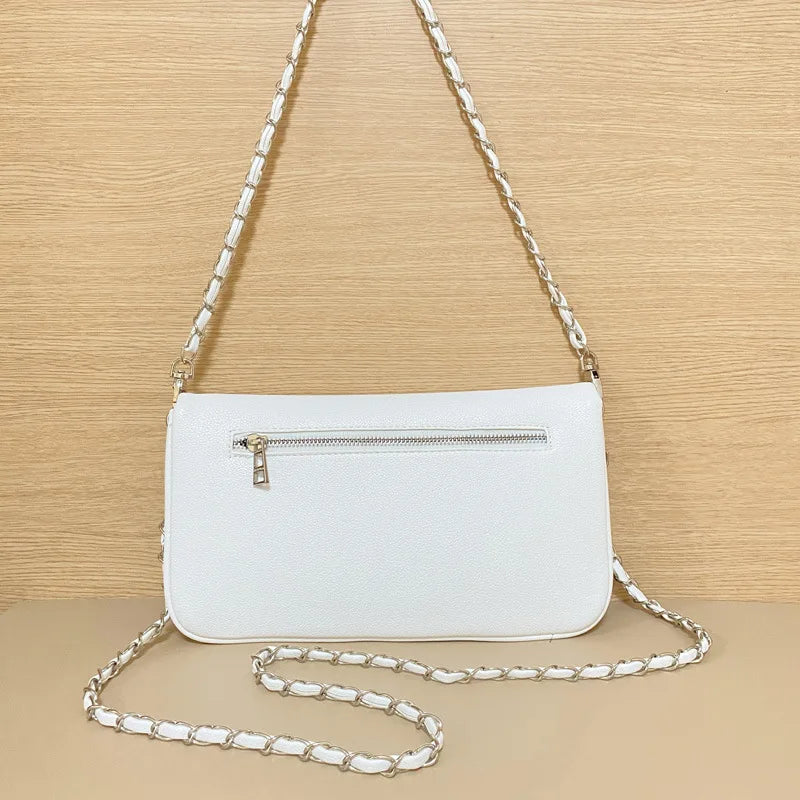 Luxury Design Bag for Women Fashionable Black Leather Ladies Crossbody Bag 2026 New Style Retro Single Shoulder Envelope Bag