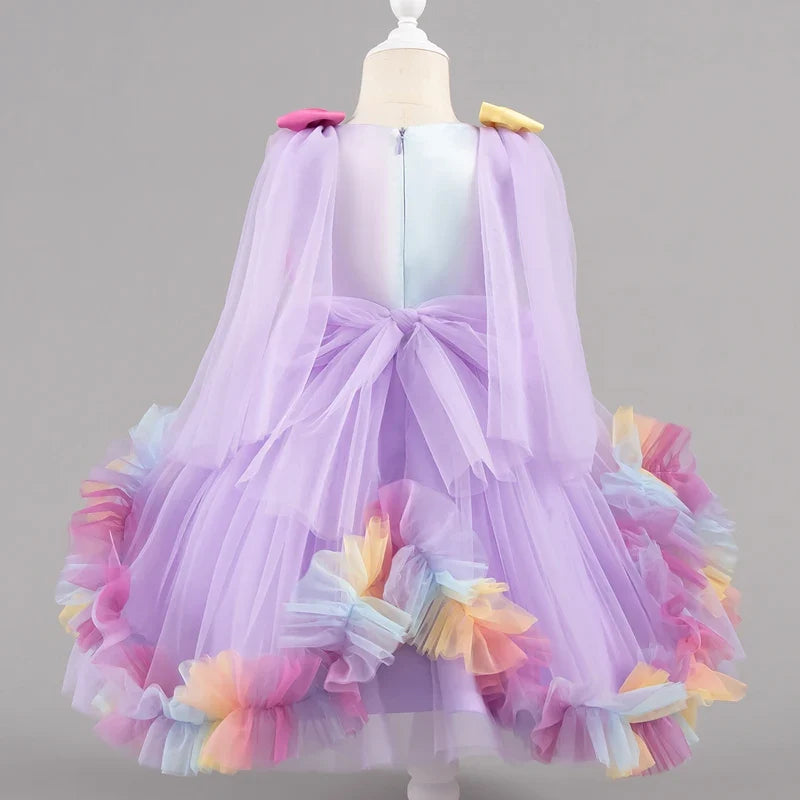 Baby Dress 0-5 Years Birthday Party Wedding Dresses For Toddler Sleeveless Butterfly Mesh Fluffy Cute Girl Princess Dress