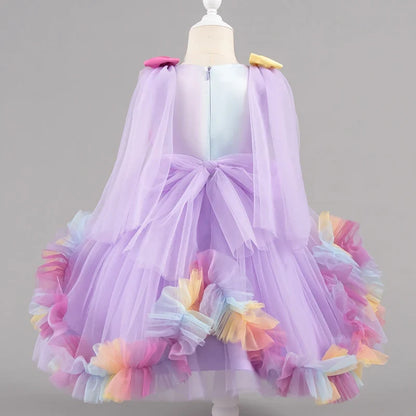 Baby Dress 0-5 Years Birthday Party Wedding Dresses For Toddler Sleeveless Butterfly Mesh Fluffy Cute Girl Princess Dress