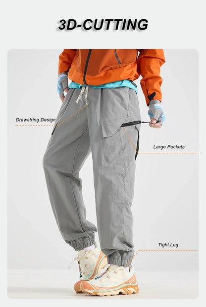 Men Water-repellent Hiking Pants Autumn Mountaineering Cargo Pants Breathable Fishing Camping Cycling Trekking Trousers