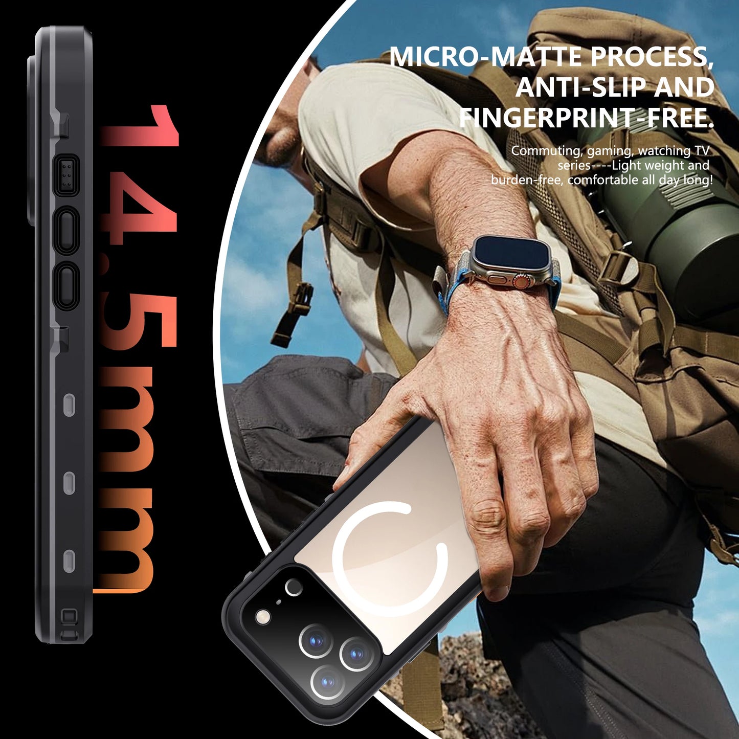 Professional Waterproof Phone Case 360° Shockproof and Dustproof IP68 (Compatible with iPhone 17 Pro/16/15/14/13)