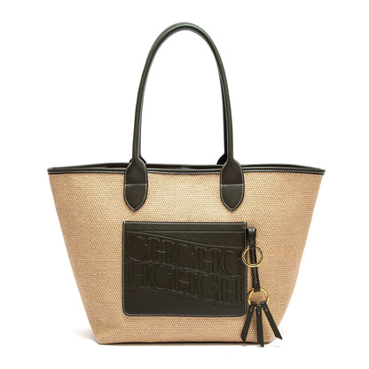 Beach Vacation Women's Tote Bag 2025 New Summer PP Grass Weaving Splicing Design Large Capacity Handbag