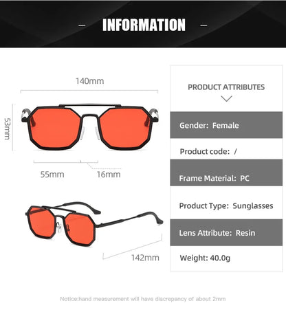 Metal Sunglasses For Men Vintage Square Sunglasses Women Trendy Luxe Fashion Sun Glasses Steampunk Shades Gafas De Sol Hombre