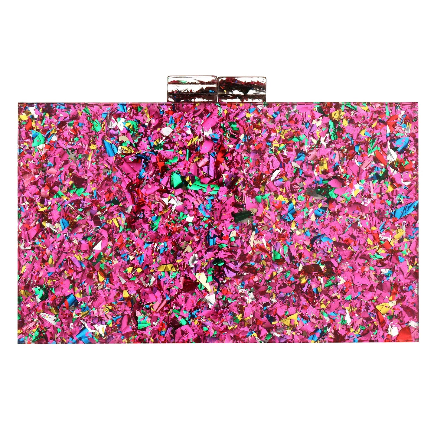 Women Handbags Evening Banquet Party Clutch Bag Rectangle Multicolor Geometric Trend Designed Acrylic Bags Chain Crossbody Bag