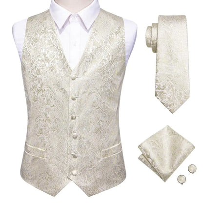 Mens Vests Tie Sets V-Neck Grey Red Purple Blue Green Pink Black Waistcoat Hanky Cufflinks Wedding Business Designer