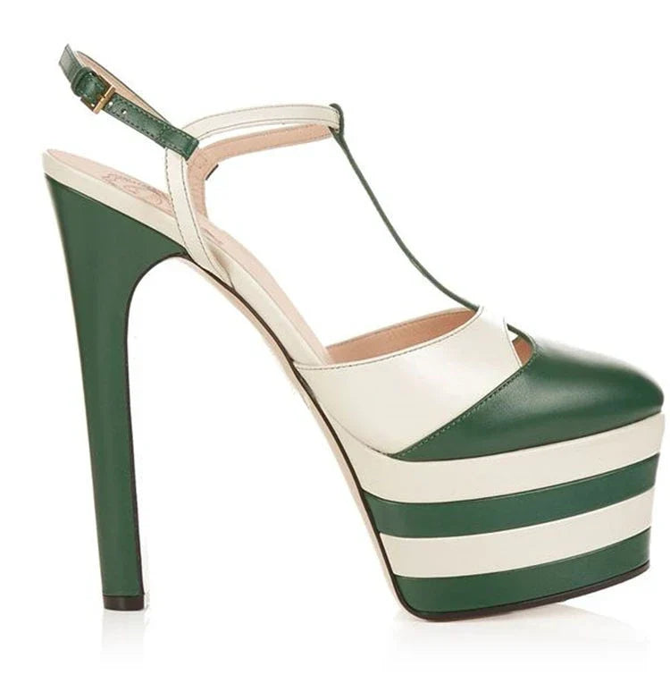 2026 Women's Round Head Sandals Thin Heels 5cm Thick Bottom Slope Heel Fish Mouth Rivet Sandal T-Platform Sandals Size34-43